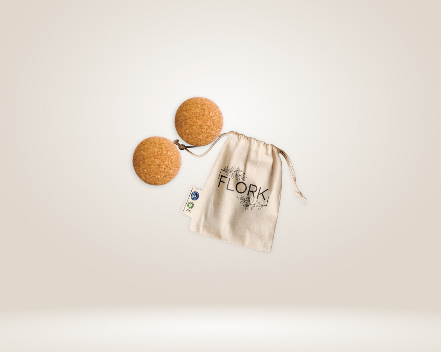FLORK FASZIENBALL AUS NATURKORK 7,5CM -2ER SET - FLORK
