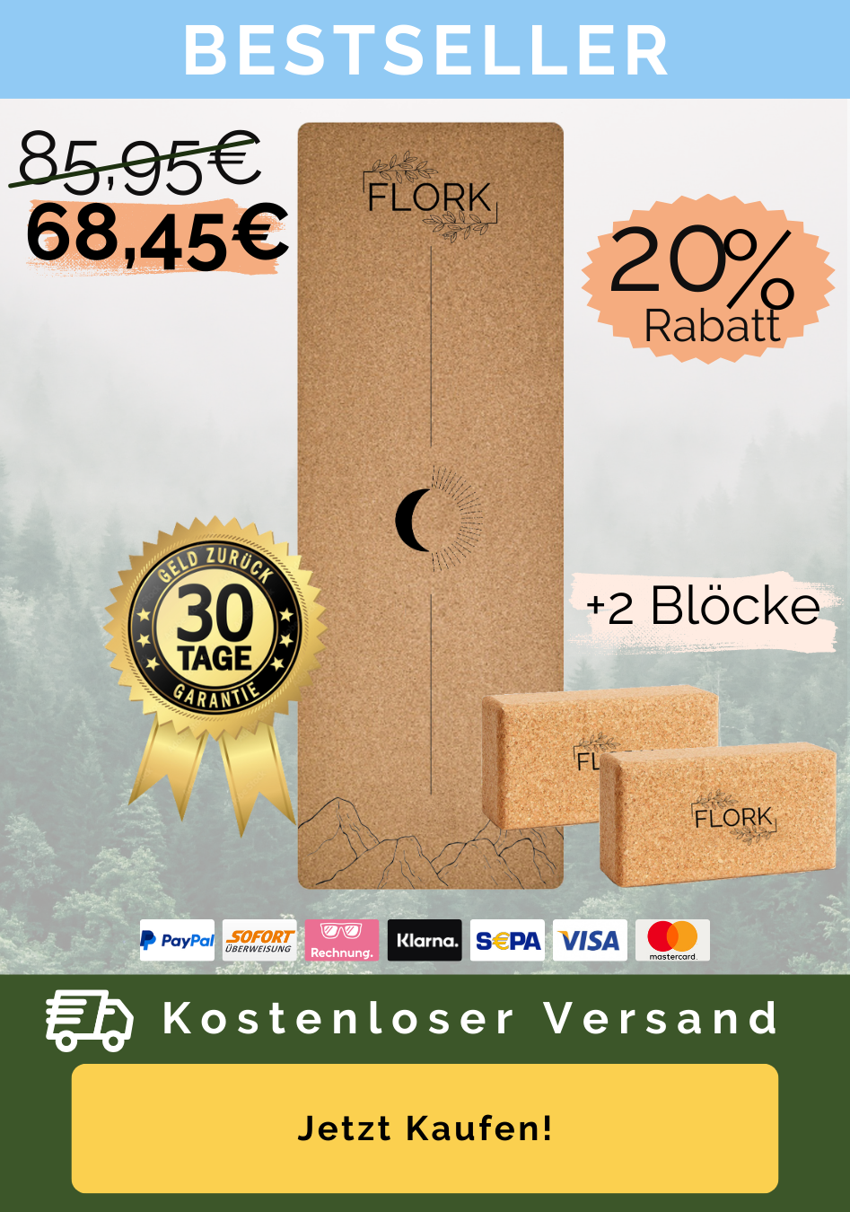 Yogamatte + 2 Blöcke