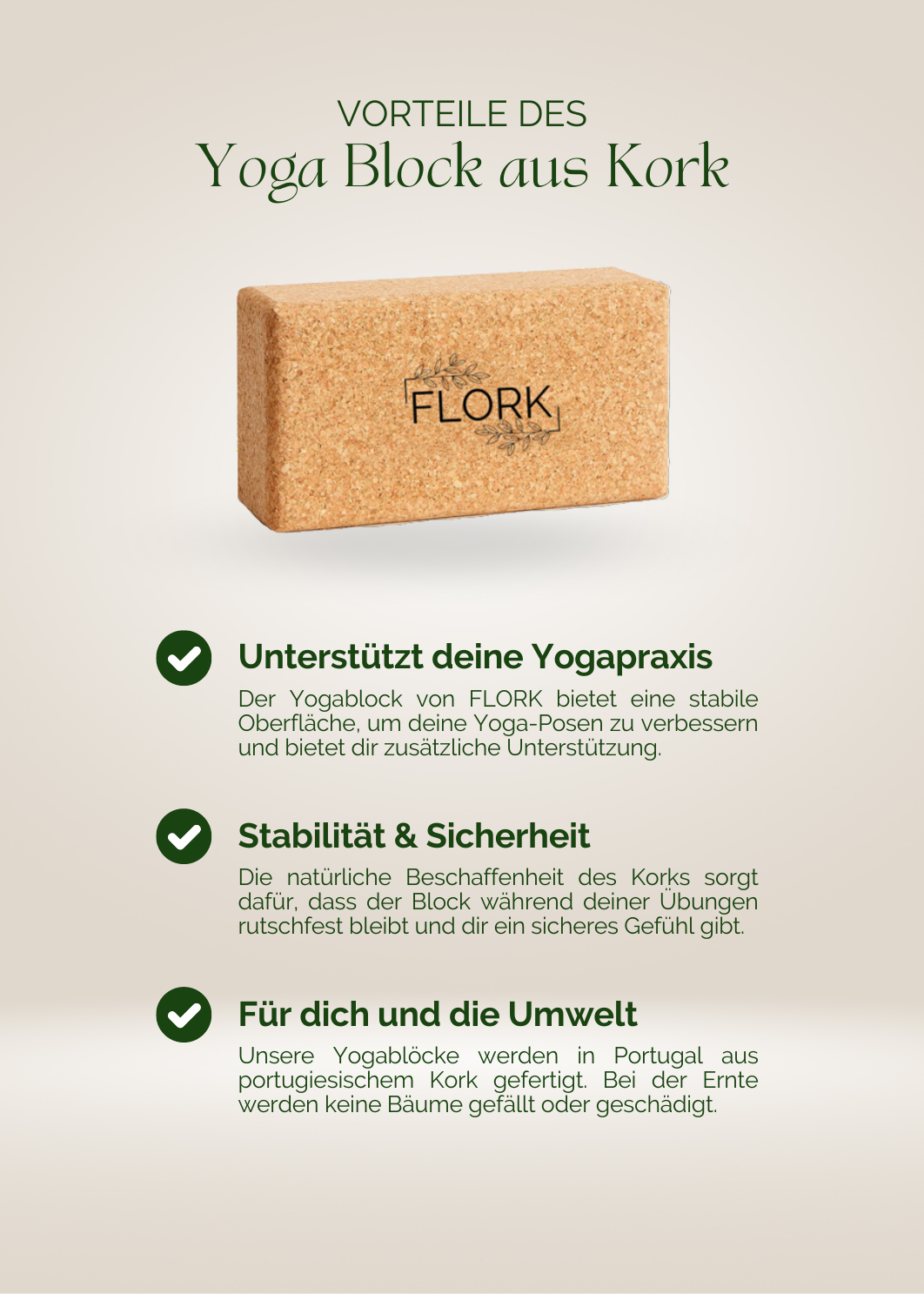 FLORK YOGA BLOCK AUS NATURKORK - 2er SET