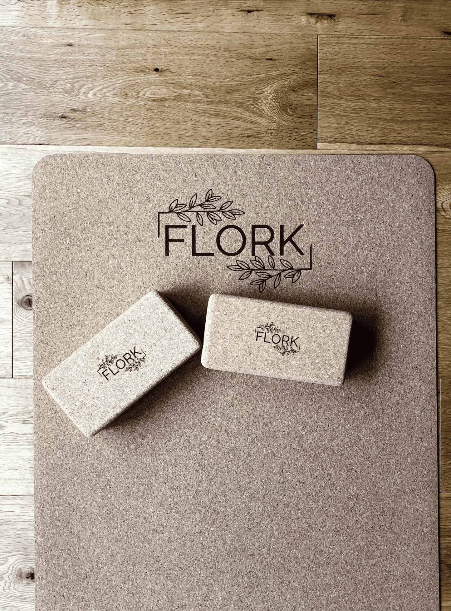FLORK YOGA BLOCK AUS NATUR KORK - 2ER SET - FLORK